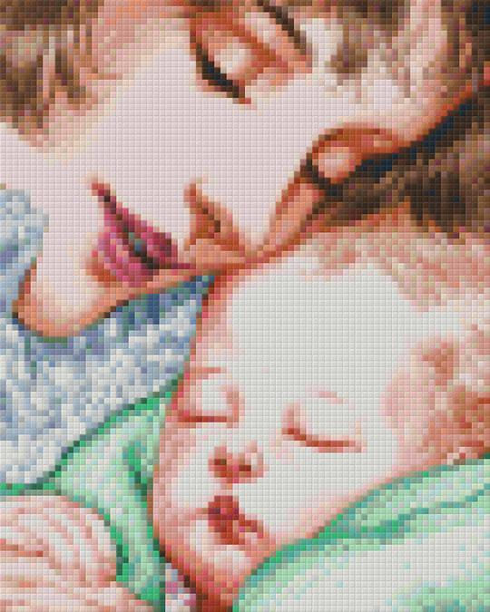 Mother And Child [Green Blanket] Four [4] Baseplate PixelHobby Mini-mosaic Art Kit